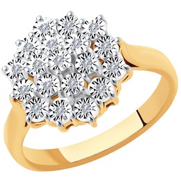 Кольцо из комбинированного золота с бриллиантами 51-210-00720-1