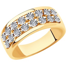 Кольцо из комбинированного золота с бриллиантами 51-210-00723-1