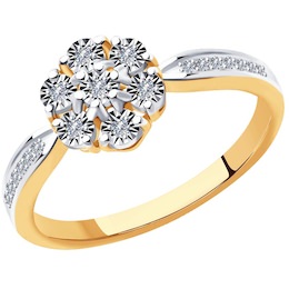 Кольцо из комбинированного золота с бриллиантами 51-210-00788-1