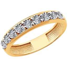 Кольцо из комбинированного золота с бриллиантами 51-210-00798-1