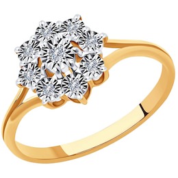 Кольцо из комбинированного золота с бриллиантами 51-210-00825-1