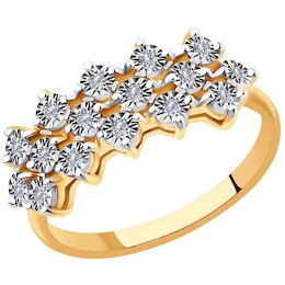 Кольцо из комбинированного золота с бриллиантами 51-210-00833-1