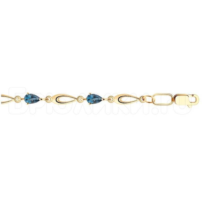 Браслет из золота с синими топазами 51-350-00384-2