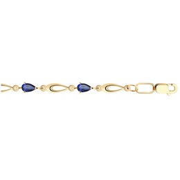 Браслет из золота с синими корундами (синт.) 51-350-00384-5