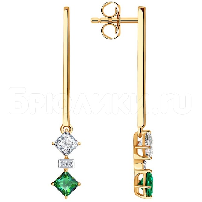 Серьги из золота с бриллиантами и топазами Swarovski 6026004