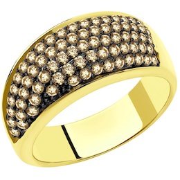 Кольцо из желтого золота с бриллиантами 9019016