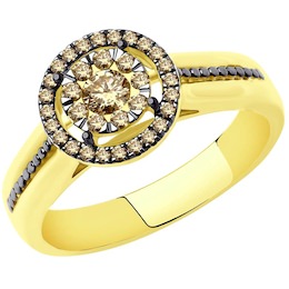 Кольцо из желтого золота с бриллиантами 9019034