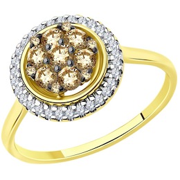 Кольцо из желтого золота с бриллиантами 9019040