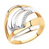 Кольцо из золочёного серебра с фианитами 93-110-00427-1