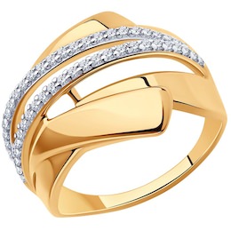 Кольцо из золочёного серебра 93-110-00428-1