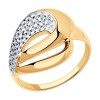 Кольцо из золочёного серебра с фианитами 93-110-00691-1