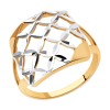 Кольцо из золочёного серебра с и алмазной гранью 93-110-00749-1