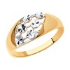Кольцо из золочёного серебра с и алмазной гранью 93-110-00764-1
