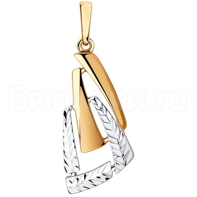 Подвеска из золочёного серебра с и алмазной гранью 93-130-00789-1