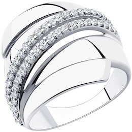 Кольцо из серебра с фианитами 94-110-00425-1