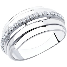 Кольцо из серебра с фианитами 94-110-00426-1