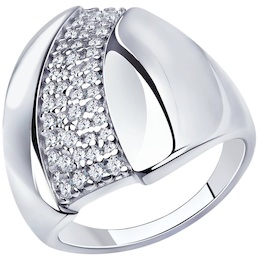 Кольцо из серебра с фианитами 94-110-00676-1