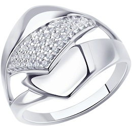 Кольцо из серебра с фианитами 94-110-00681-1