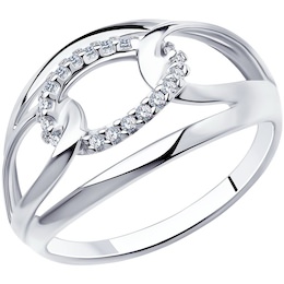 Кольцо из серебра с фианитами 94-110-00701-1