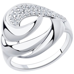 Кольцо из серебра с фианитами 94-110-00729-1