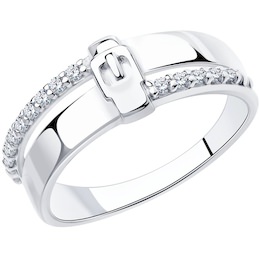 Кольцо из серебра с фианитами 94-110-00801-1