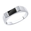 Кольцо из серебра с эмалью и фианитами 94-112-00757-1