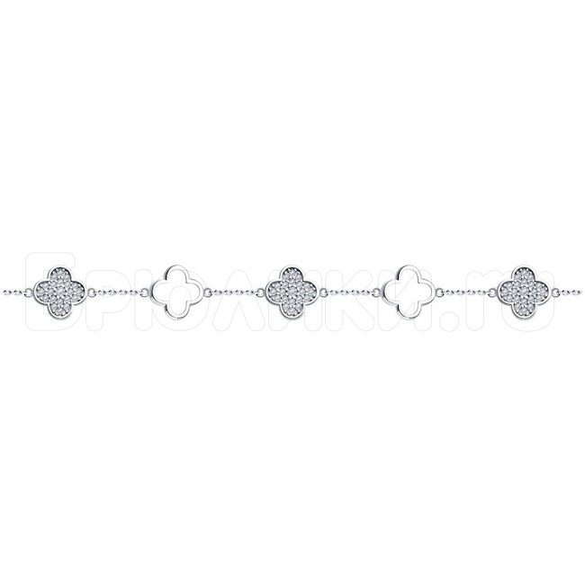 Браслет из серебра с фианитами 94-150-00367-1