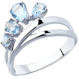 Кольцо из серебра с топазами 94-310-00450-1