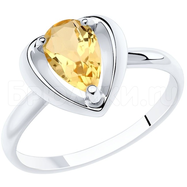 Кольцо из серебра с цитрином 94-310-00761-3