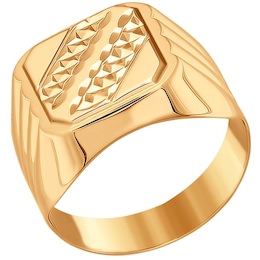 Кольцо из золота с алмазной гранью 011245-4