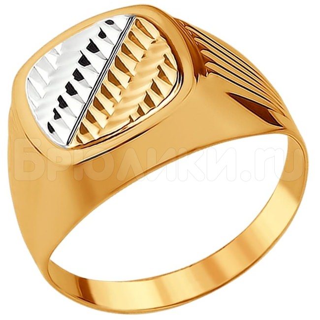 Кольцо из золота с родированием 012782-4