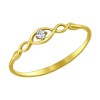 Кольцо из желтого золота с фианитом 017141-2