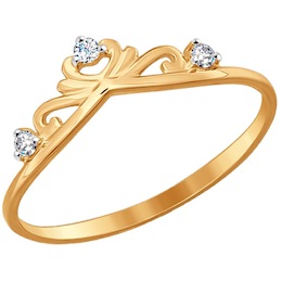Кольцо из золота с фианитами 017152-4