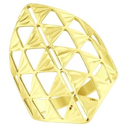 Кольцо из желтого золота с алмазной гранью 017613-2