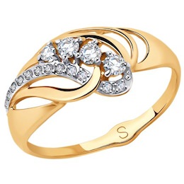 Кольцо из золота с фианитами 018035-4