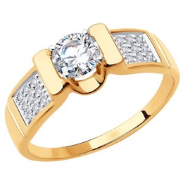 Кольцо из золота с фианитами 018351-4