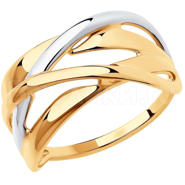 Кольцо из золота с родированием 018410-4
