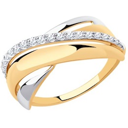 Кольцо из золота с фианитами 018499-4