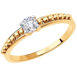 Кольцо из золота с фианитом 018538