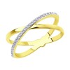 Кольцо из желтого золота с родированием с фианитами 018573-2