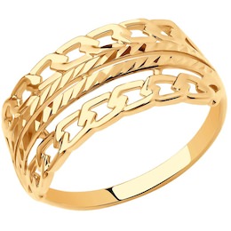 Кольцо из золота с алмазной гранью 018670
