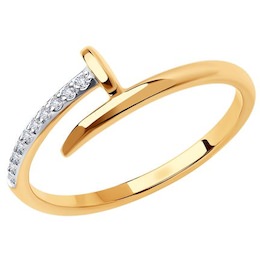 Кольцо из золота с фианитами 018681-4