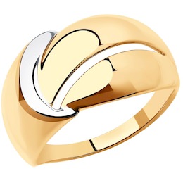 Кольцо из золота с родированием 018717