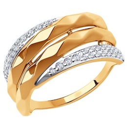 Кольцо из золота с фианитами 018728-4