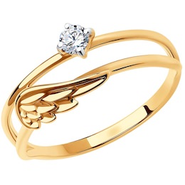 Кольцо из золота с фианитом 018764