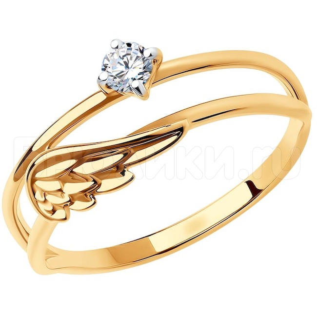 Кольцо из золота с фианитом 018764