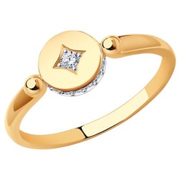 Кольцо из золота с фианитами 018802-4