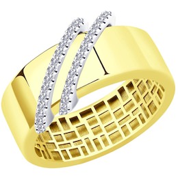 Кольцо из желтого золота с бриллиантами 1011975-2