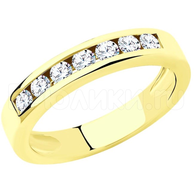 Кольцо из желтого золота с бриллиантами 1012073-2
