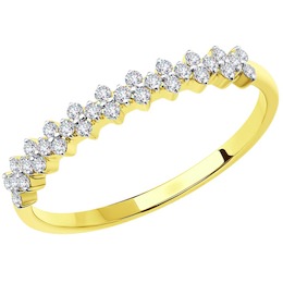 Кольцо из желтого золота с бриллиантами 1012074-2